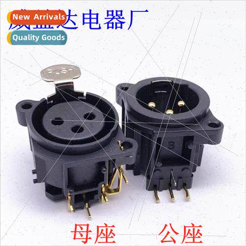 Gold-plated brass bent pin 3 pole XLR XLR header socket 3 po