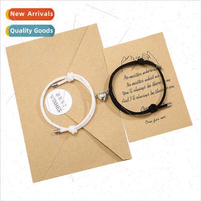 Europe simple alloy love heart magnet attraction couple brac