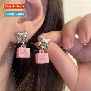 Saturn ear New geometric cool niche sweet irregular earrings
