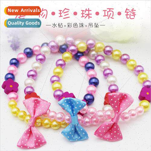Pet Dog Cat Jewelry Pretty Pearl Beaded Necklace Blue Red Ye