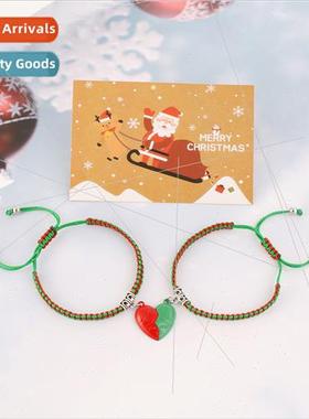 New Europe Christmas hand-woven love magnet couple bracelet