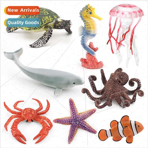 Solid model small beluga whale clownfish octopus starfish pi
