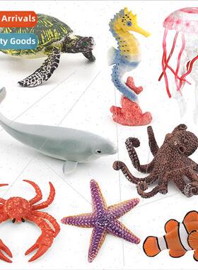 Solid model small beluga whale clownfish octopus starfish pi