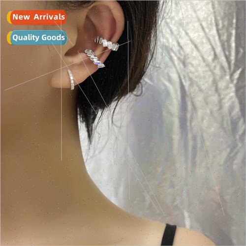 Geometric Small Square Ear Makeup Plate Earrings Square Zirc