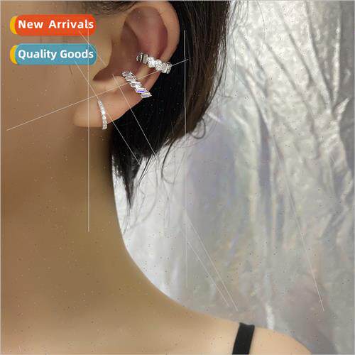 Geometric Small Square Ear Makeup Plate Earrings Square Zirc