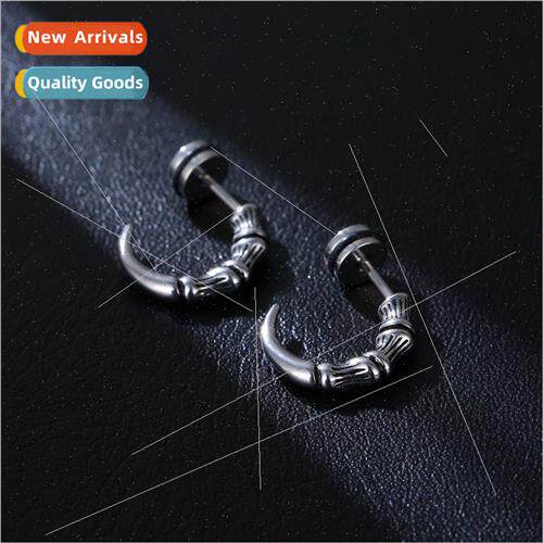 Europe simple eagle claw earrings men stainless steel hip-ho