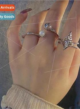 Korea irregular opening ring female premium niche index fing