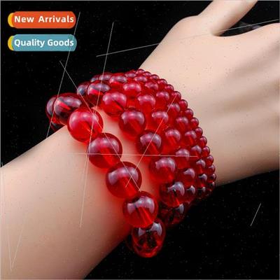 Red crystal glass round beads diy handmade bracelet necklace