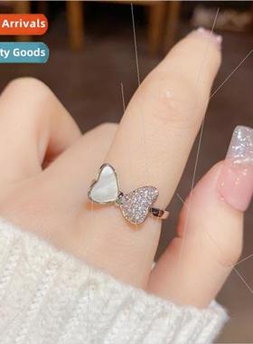 Korea fashion sweet shell bow ring niche retro nd index fing