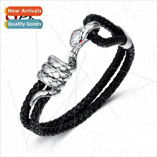 Europe Men stainless steel ngle Snake Buckle Multi-Layer Han