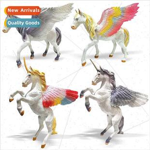 Solid unicorn toy model children myth flying horse colorful