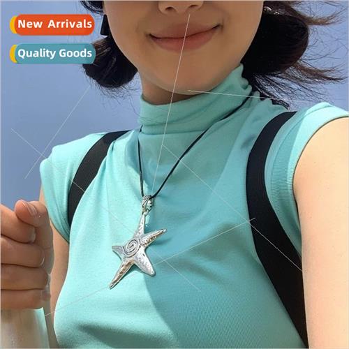 Vintage Y2K che Large Pentagram Star Necklace Sweet Cool Fas