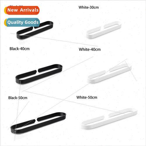 Wall Mounted Towel Rack Aluminum Towel Ring Storage Hooks Kc