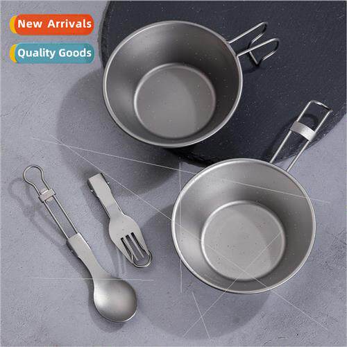 Outdoor Shirataki Bowl Foldable Portable Pure Tanium Bowl Ca