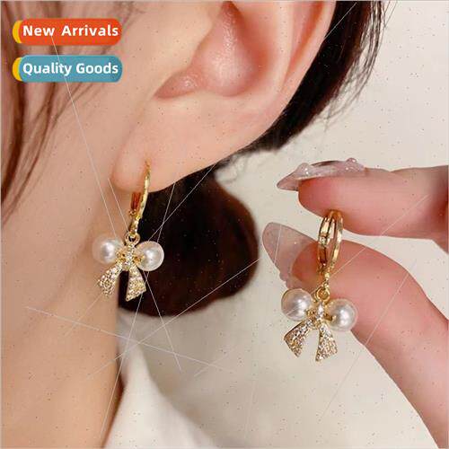 Fashion exquise sweet simple ear Korea niche elegant bow pea