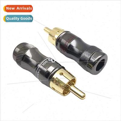 Copper gold-plated gunmetal-colored RCA Lotus plug audio vid
