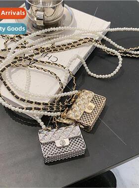 che Bags Metal Waist Bag mini nger Pearl Chain Neck Bag Head