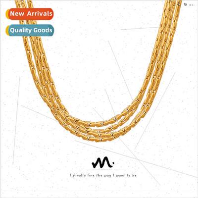 Europe elegant ins not lose color multi-layer necklace niche