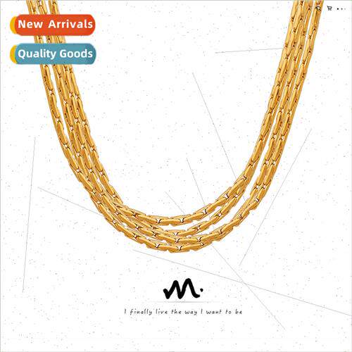 Europe elegant ins not lose color multi-layer necklace niche