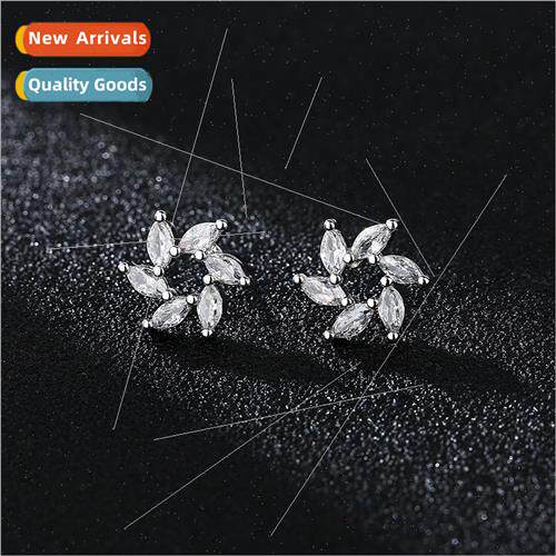 New rotating windmill earrings Korea female plating S925 sil