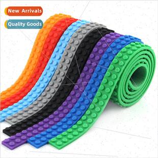 Children creative DIY blocks strip soft rubber strip compati