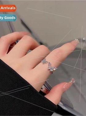 Butterfly zirconia open ring female niche fashion index fing