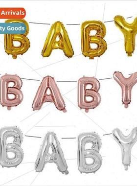 baby shower alphabet balloon set baby birthday rose gold alu