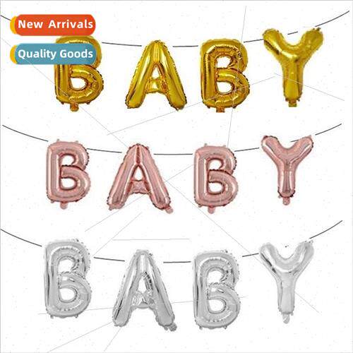 baby shower alphabet balloon set baby birthday rose gold alu