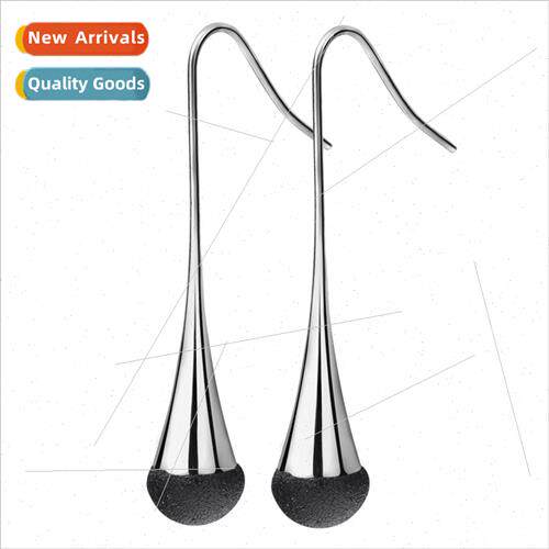 Korea ins fashion student frosted water drop earrings two co