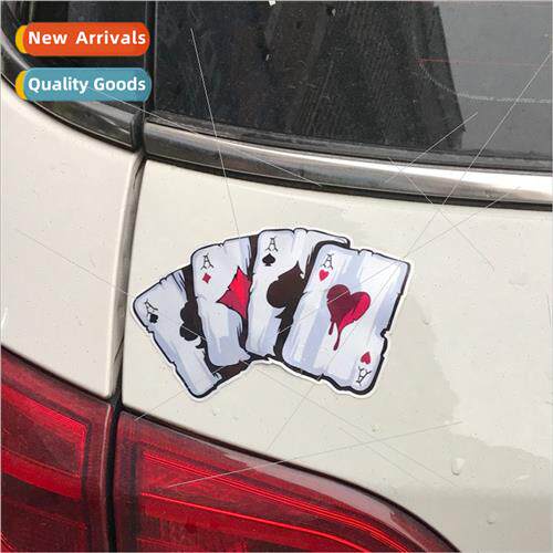Poker Poker Monster Hat Car Sticker Poker A Reflective Stick