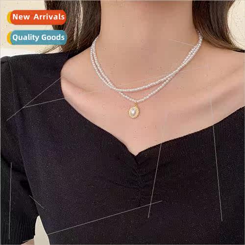 Double Pearl Necklace Women Premium che Necklace New French