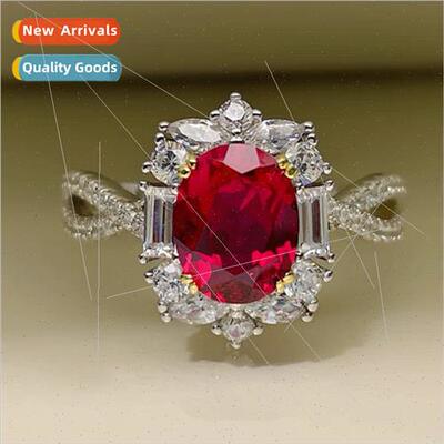 High Definion 3 Carat Artificial Ruby Ring Women Setting Sei