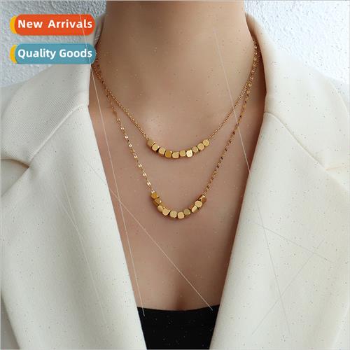 ins geometric square necklace female collarbone eight partie
