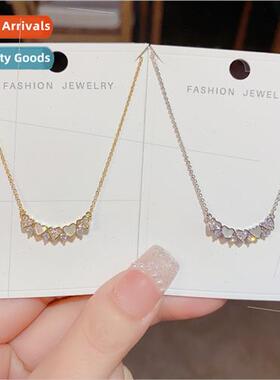 Korea delicate fashion row love heart necklace sweet Mori cu