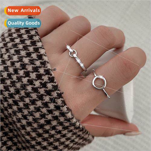 Zirconia geometric open ring women circle circle round finge