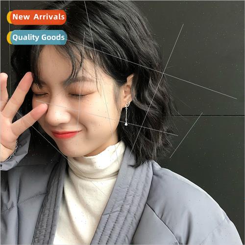 long water drop tassel earrings lerary Mori flash diamond an