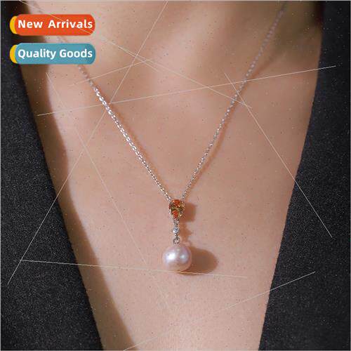 silver zirconium water drop necklace female pendant natural