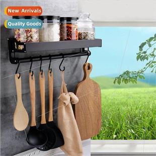 Wall-mounted wall kchen storage shelves spice seasoning rack