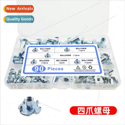 90pcs M4 M5 M6 M8 zinc plated Cold piercing Combination set