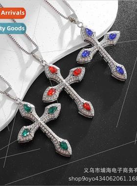 Hip Hop Cross Diamond Pendant Necklace Vintage che Necklace