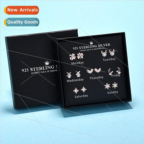 Korea wind week week earrings female fashion wild set gift b