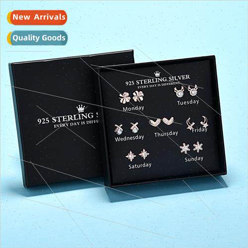 Korea wind week week earrings female fashion wild set gift b