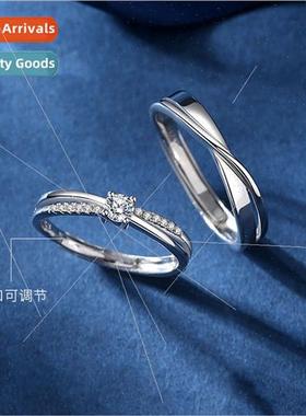 Diamond Intertwined M?bius Ring Couple Rings适用Men Women P