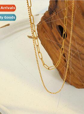 Europe hundred wh double layered stacking necklace female co