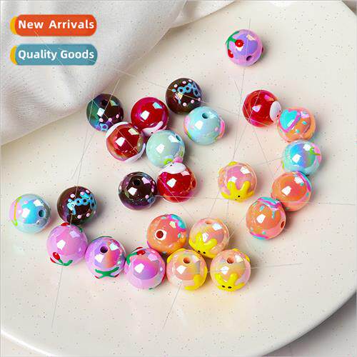 Colorful pentagram dotted starfish love beads straight hole
