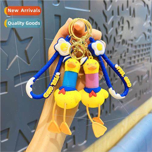 Cartoon retractable long neck duck bag charm keychain gift k