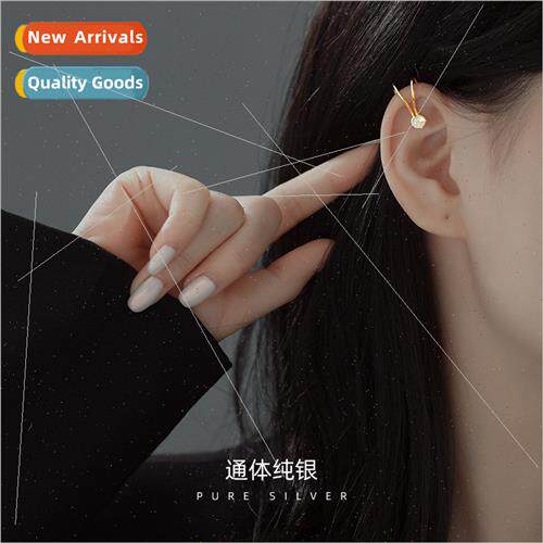 S925 silver zirconia ear clips ins creative U-shaped double