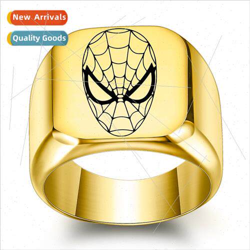 Europe ins Spider Mask Tanium Steel Ring Ring Men Square Han