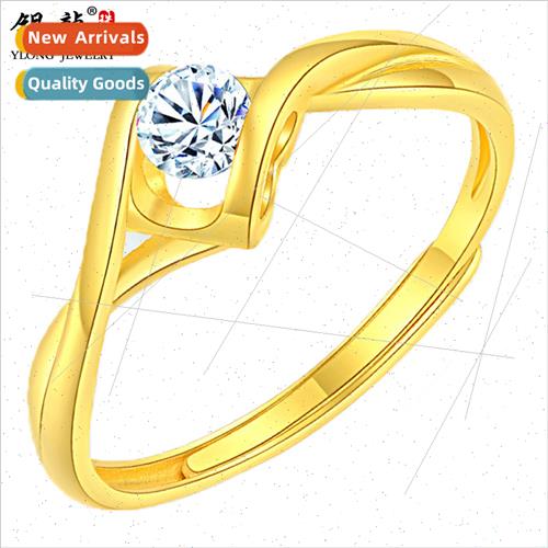 Gold ring women 999 gold new heart shaped wedding gold ring