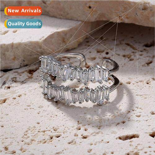 Fashion vintage inlaid overthrow stone metal texture ring fe